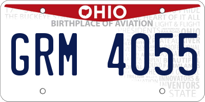 OH license plate GRM4055