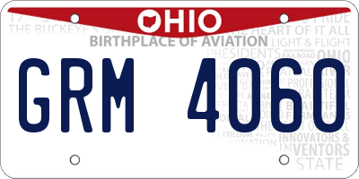 OH license plate GRM4060