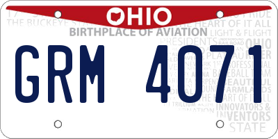 OH license plate GRM4071