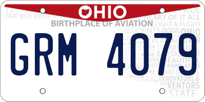 OH license plate GRM4079