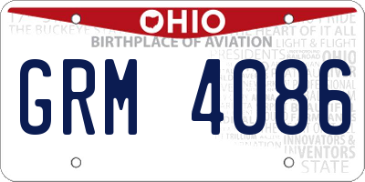 OH license plate GRM4086