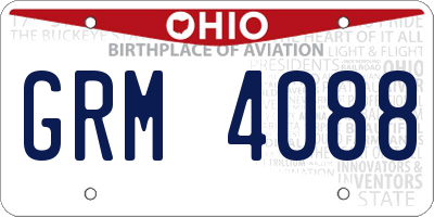 OH license plate GRM4088