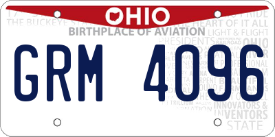 OH license plate GRM4096