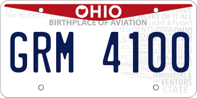 OH license plate GRM4100