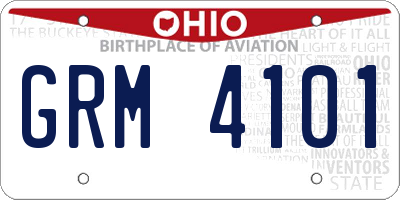 OH license plate GRM4101