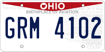OH license plate GRM4102
