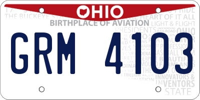 OH license plate GRM4103