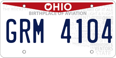 OH license plate GRM4104