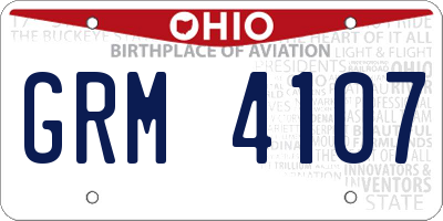 OH license plate GRM4107