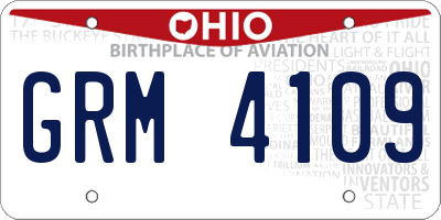 OH license plate GRM4109