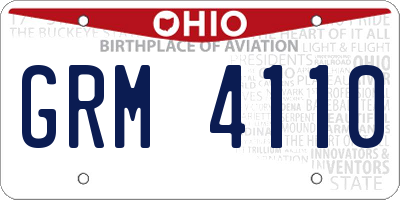 OH license plate GRM4110