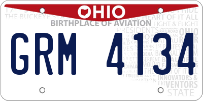 OH license plate GRM4134