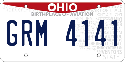 OH license plate GRM4141