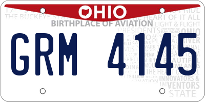 OH license plate GRM4145