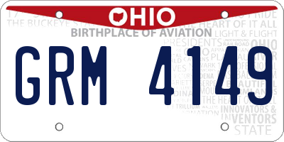 OH license plate GRM4149