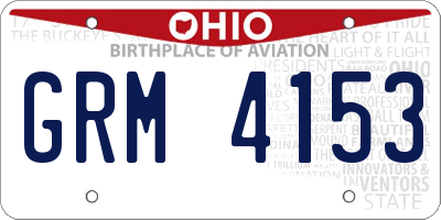 OH license plate GRM4153