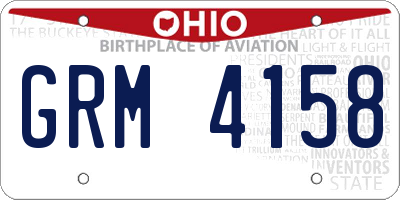 OH license plate GRM4158