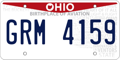 OH license plate GRM4159