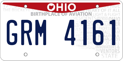 OH license plate GRM4161