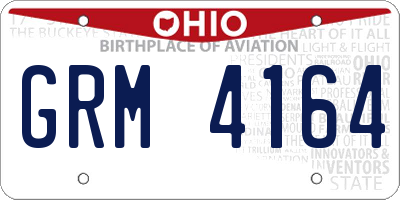 OH license plate GRM4164
