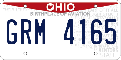 OH license plate GRM4165