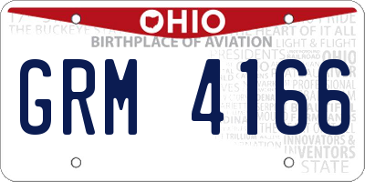 OH license plate GRM4166