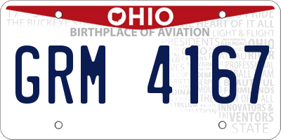 OH license plate GRM4167