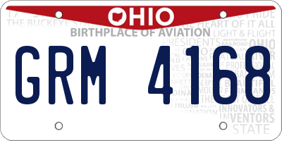 OH license plate GRM4168