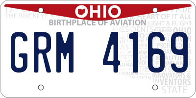OH license plate GRM4169