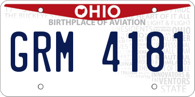 OH license plate GRM4181