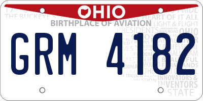 OH license plate GRM4182