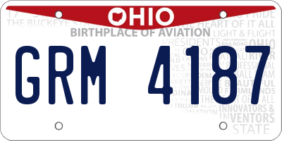 OH license plate GRM4187