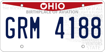 OH license plate GRM4188