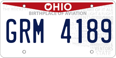 OH license plate GRM4189