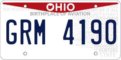 OH license plate GRM4190
