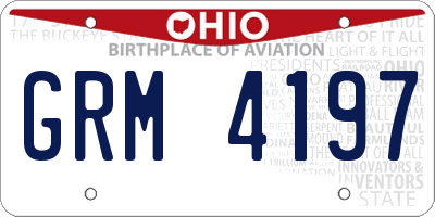 OH license plate GRM4197