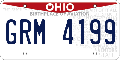 OH license plate GRM4199
