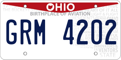 OH license plate GRM4202