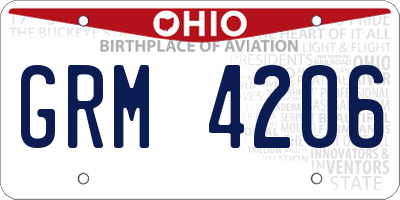 OH license plate GRM4206