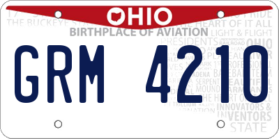 OH license plate GRM4210