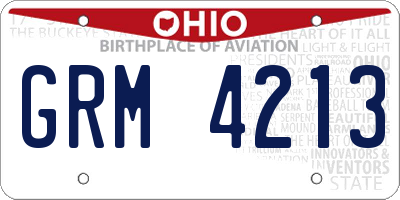OH license plate GRM4213