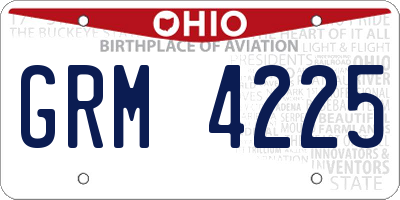 OH license plate GRM4225