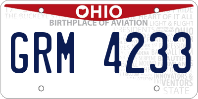 OH license plate GRM4233