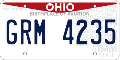 OH license plate GRM4235