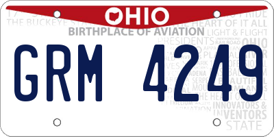 OH license plate GRM4249