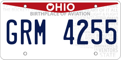 OH license plate GRM4255