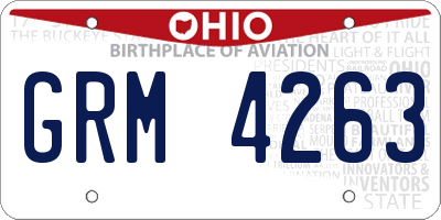 OH license plate GRM4263