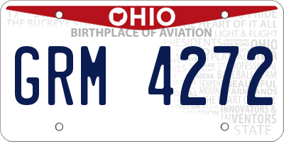 OH license plate GRM4272