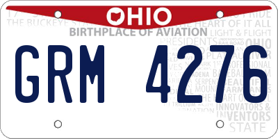 OH license plate GRM4276