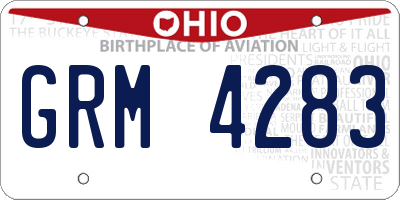 OH license plate GRM4283